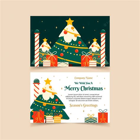 Free Vector | Flat business christmas cards template