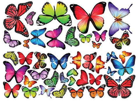 Premium Fabric Butterfly Decals Peel and Stick Colorful Butterflies Nursery Decal Home Decor ...