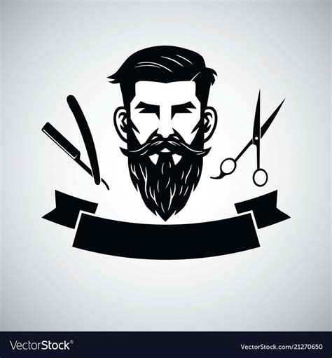 Barbershop Logo Template with Hipster Head and Scissors. Vector Illustration. Download a Free ...