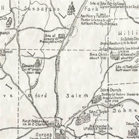 Historical map of old Granville County from which were made Granville-Bute-Warren-Franklin and ...