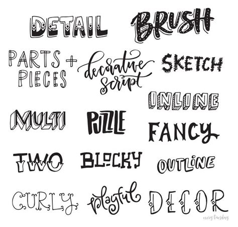 Freebie: Hand Lettering Style Inspiration Guide - Every-Tuesday ...