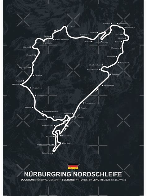 "Nürburgring Nordschleife - Racetack Map" Poster for Sale by Mapstars | Redbubble