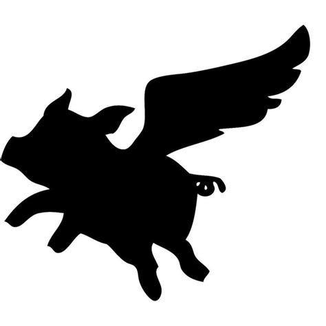 Flying Pig Silhouette at GetDrawings | Free download