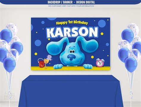 Blue's Clues Birthday Banner Blues Clues Backdrop | Etsy