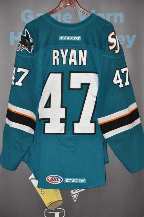 2015-16 AHL San Jose Barracudas. #47 Joakim Ryan. – Hockey Jersey