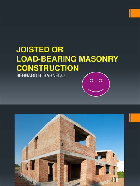 Joisted or Load-bearing Masonry Construction | Masonry | Wall | Free 30 ...