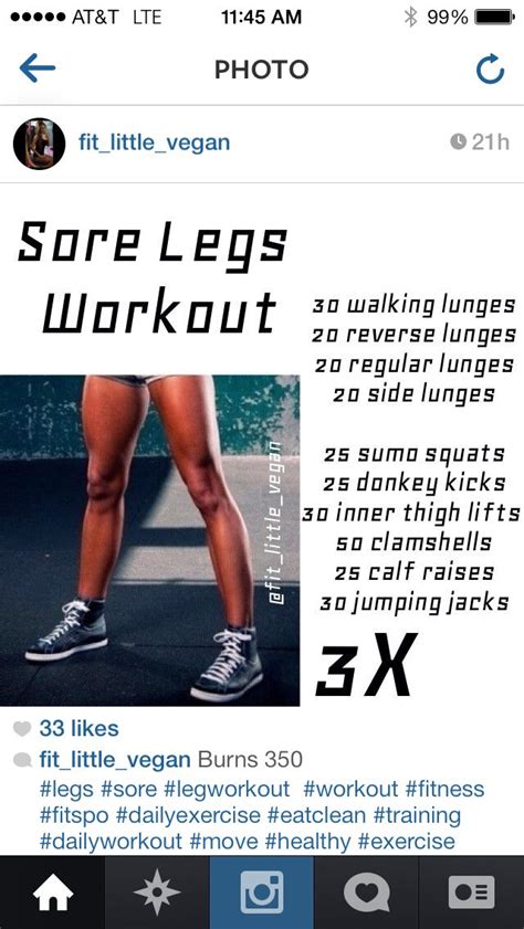 Sore Leg Workout | Sore legs, Workout, Leg workout