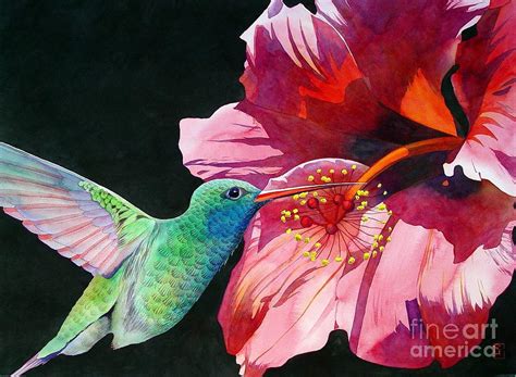 Hummingbird And Hibiscus Painting by Robert Hooper - Pixels