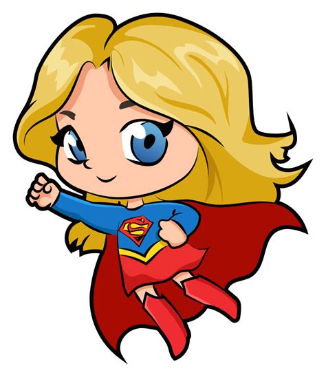 DC Comics Chibi Supergirl | Chibi superman, Superhero cartoon, Chibi ...