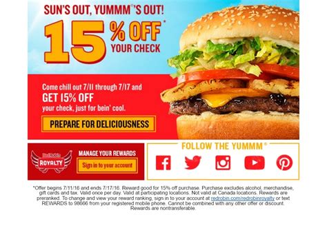 Free Red Robin Coupons Printable - Free Printable