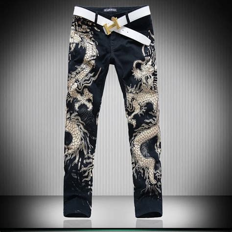 3D Wolf Dragon Leapord Print Jeans Men Skinny Jeans Men Black Jeans Slim Fit Jeans for men Mens ...