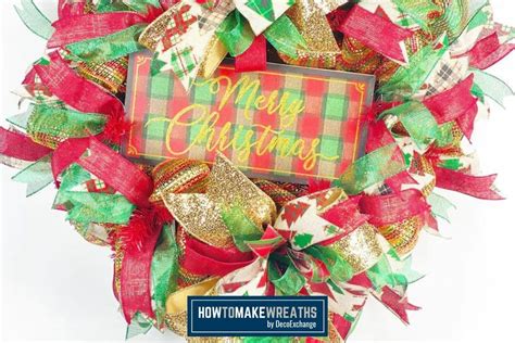 Christmas Wreath with Glitter Ribbon - How to Make Wreaths - Wreath Making for Craftpreneurs