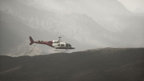 extreme slow motion flying helicopter near mountains with fog 6122789 ...