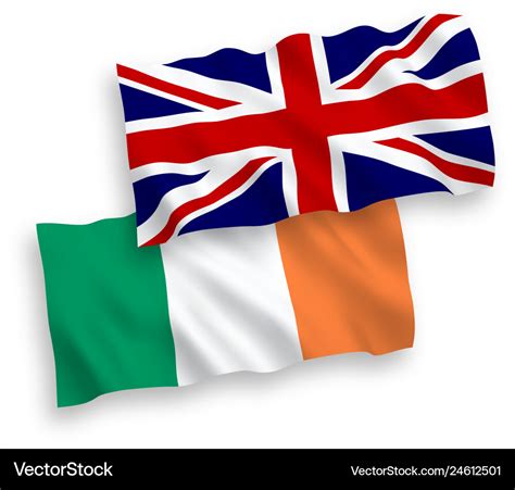 Flags of great britain and ireland on a white Vector Image