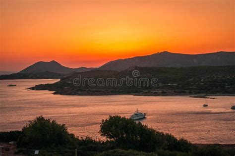 Sunset at Cape Sounio in Attica, Greece Stock Photo - Image of golden, hellenic: 133948408