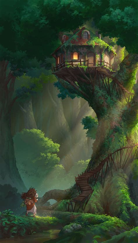 ArtStation - Treehouse, Nathan Park | Fantasy art landscapes, Fantasy ...