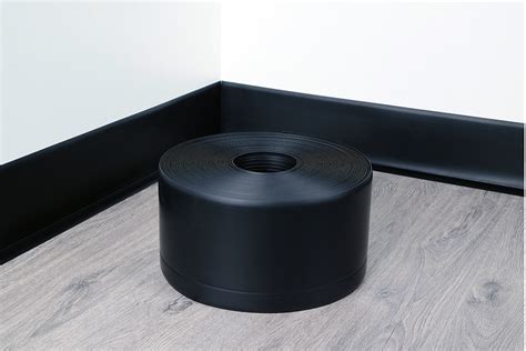 PVC skirting board 100/25 1m, brown - Flexible skirting boards self ...