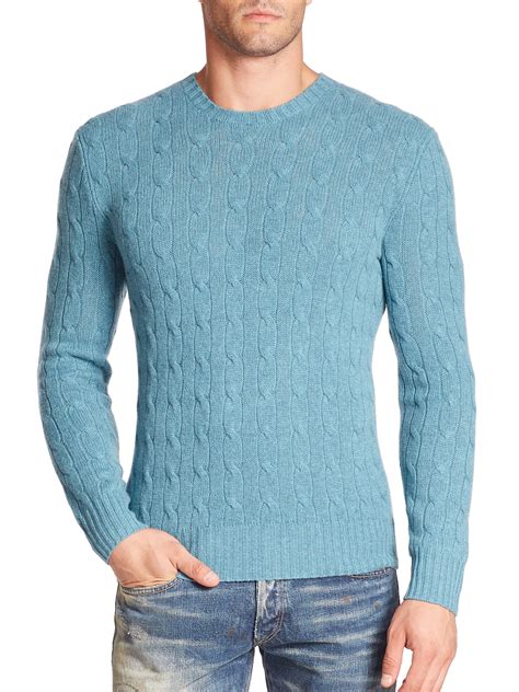 Lyst - Polo Ralph Lauren Cable-knit Cashmere Sweater in Blue for Men