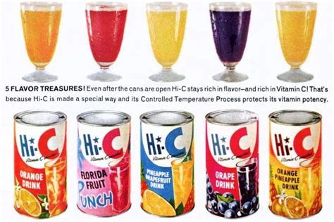 Old-fashioned Hi-C drink flavors, like grape, cherry, orangeade & others - Click Americana