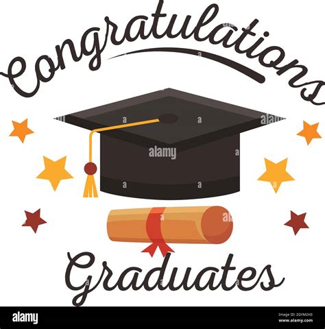 congratulations graduates poster with hat Stock Vector Image & Art - Alamy