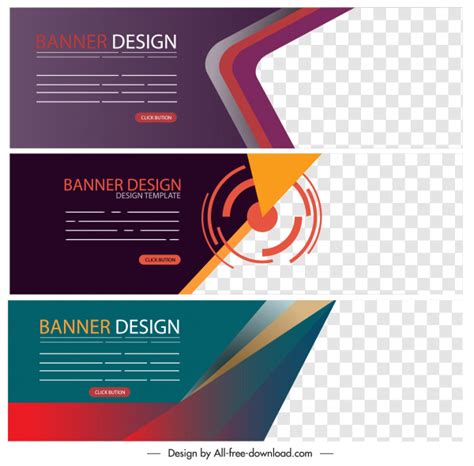 Business banner templates colorful modern technology design Vectors graphic art designs in ...