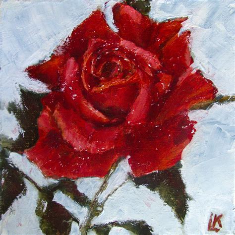 Red rose painting Beautiful Rose Spring flower art Small painting Impressionist art Oil painting ...