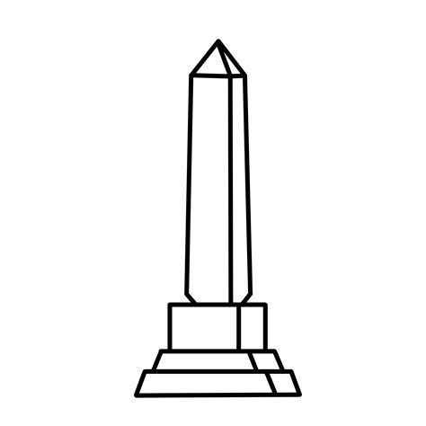 Obelisk. Outline stone monument. 5362446 Vector Art at Vecteezy