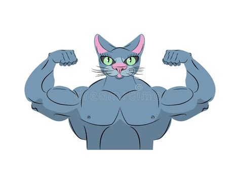 Strong cat stock vector. Illustration of adorable, lifting - 15369029