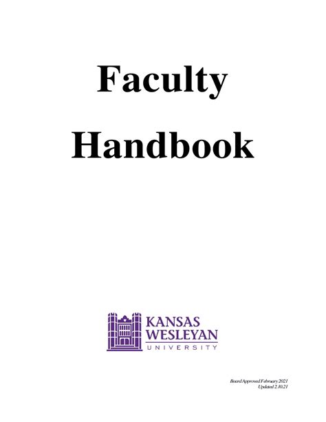 Faculty Handbook | Study notes Business | Docsity