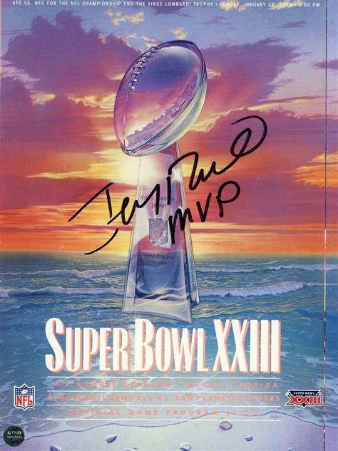 Jerry Rice Autographed/Signed Super Bowl XXIII Program SB MVP Beckett ...