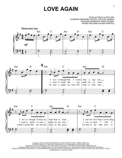 Dua Lipa - Love Again sheet music