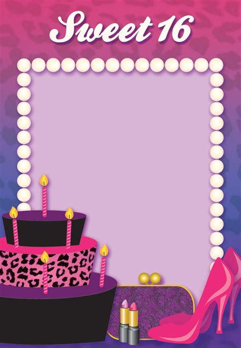 Sweet 16 - Birthday Invitation Template (free) | Greetings Island ...