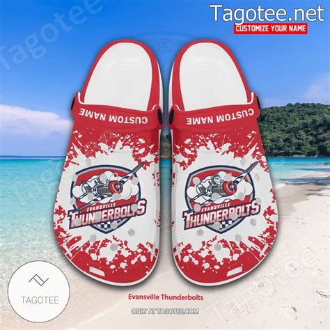 Evansville Thunderbolts Logo Crocs Clogs - BiShop - Tagotee