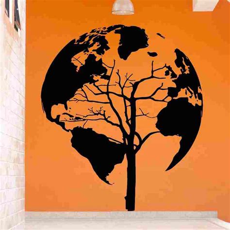 World Map Sticker Decal Muurstickers Posters Vinyl Wall Decals Pegatina ...