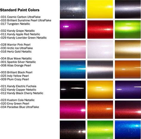 Car colors | Car paint colors, Car painting, Paint color chart