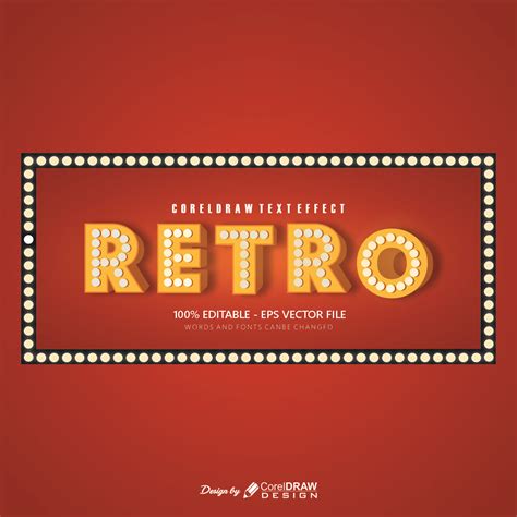 Download Retro Coreldraw Text Effect | CorelDraw Design (Download Free CDR, Vector, Stock Images ...