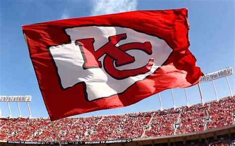 Download wallpapers Flag of Kansas City Chiefs, NFL, Arrowhead Stadium, Kansas City, USA, Kansas ...