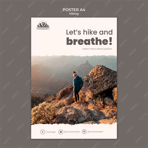 Free PSD | Hiking poster template