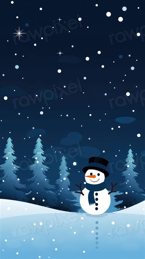 Snowman night christmas outdoors. AI | Free Photo Illustration - rawpixel