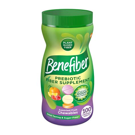 Benefiber Chewable Prebiotic Fiber Supplement Tablets, Assorted Fruit ...