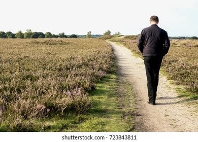 Man Walking Alone On Hiking Path Stock Photo 723843811 | Shutterstock