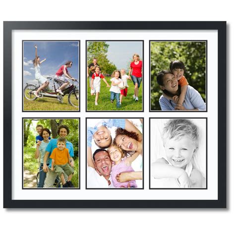 ArtToFrames Collage Photo Picture Frame with 6 - 8x10" Openings, Framed in Black with Super ...