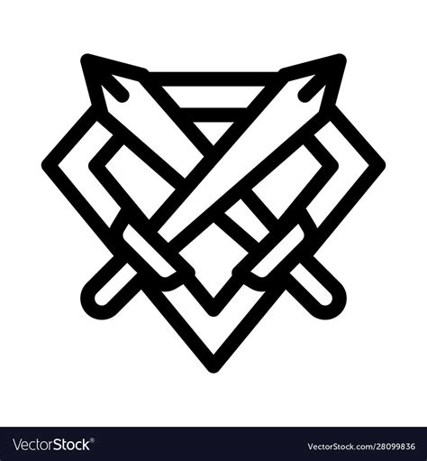 Emblem defender icon outline Royalty Free Vector Image