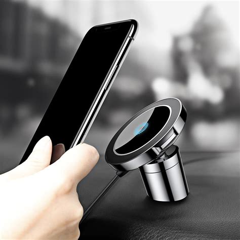 Baseus Car Mount Qi Magnetic Wireless Charger Holder For iPhone X 8 ...