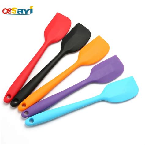 Random Color Mixing Batter Scraper Brush Siliconer Spatula Oil Cream Bread Scraper Brush Kitchen ...