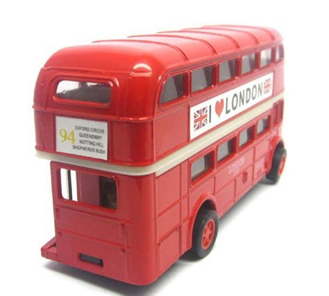 Kids Red Pull-Back Function London Double-Decker Bus Toy [NB8T187] : EZBUSTOYS.COM