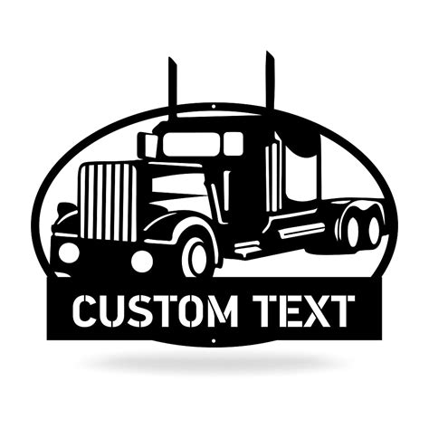 Personalized Semi Truck Wall Sign Truck Art Metal Sign with Text ...