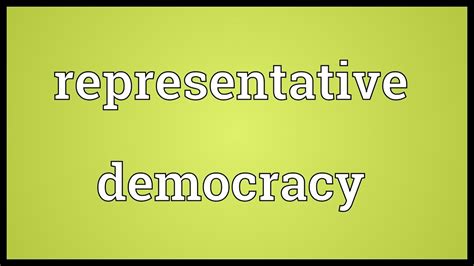 Representative democracy Meaning - YouTube