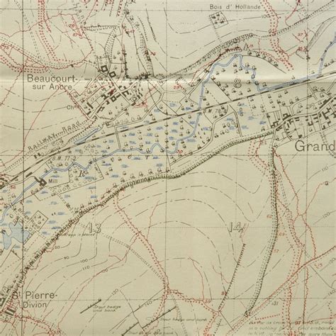 Original British WWI Trench Map Battle of Somme Beaumont-Hamel August ...