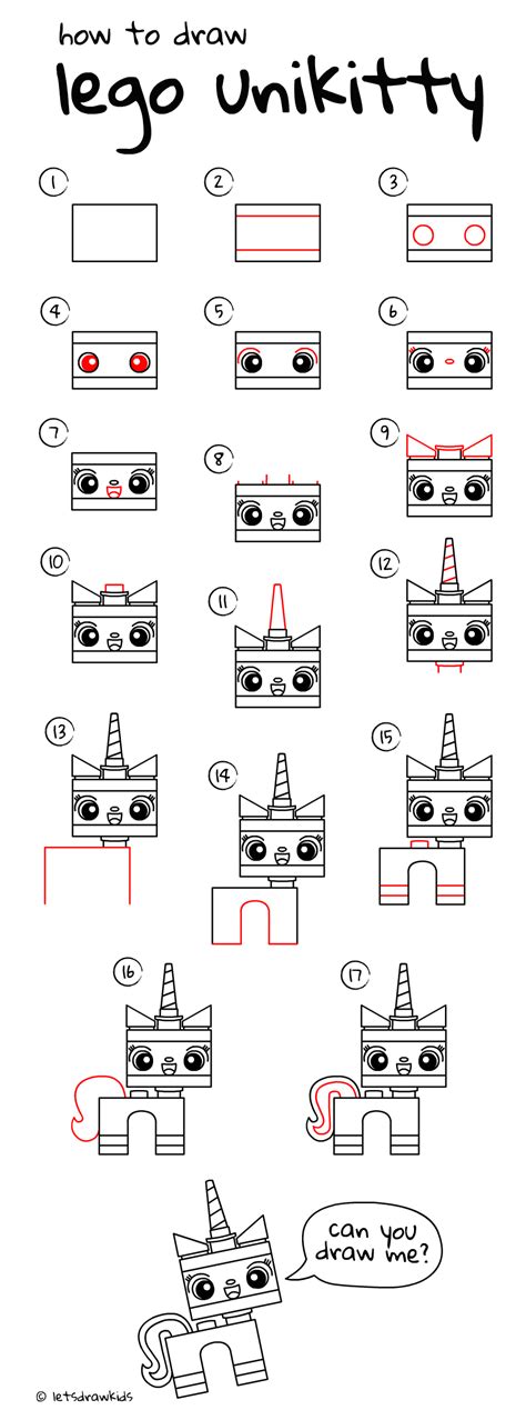 How to draw LEGO UNIKITTY. Easy drawing, step by step, perfect for kids! Let's draw kids. http ...